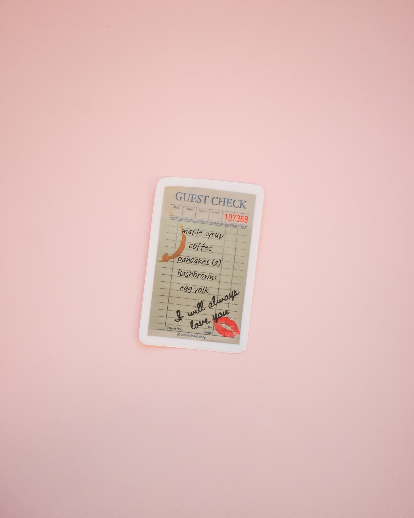 Guest Check Sticker
