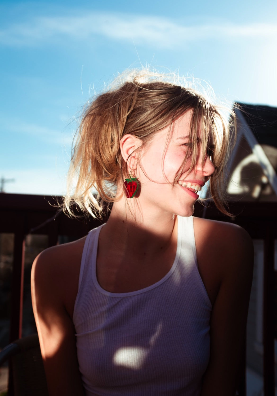 Disco Strawberry Earrings