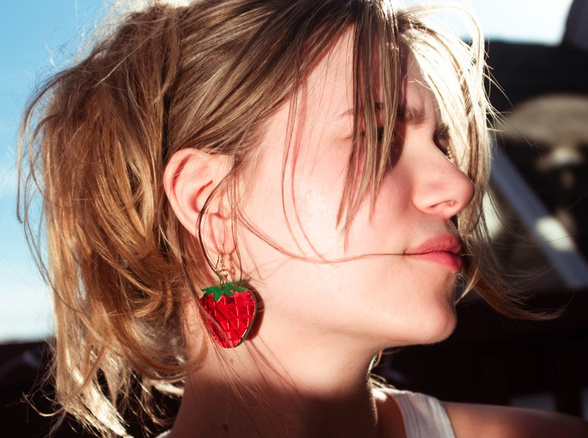 Disco Strawberry Earrings