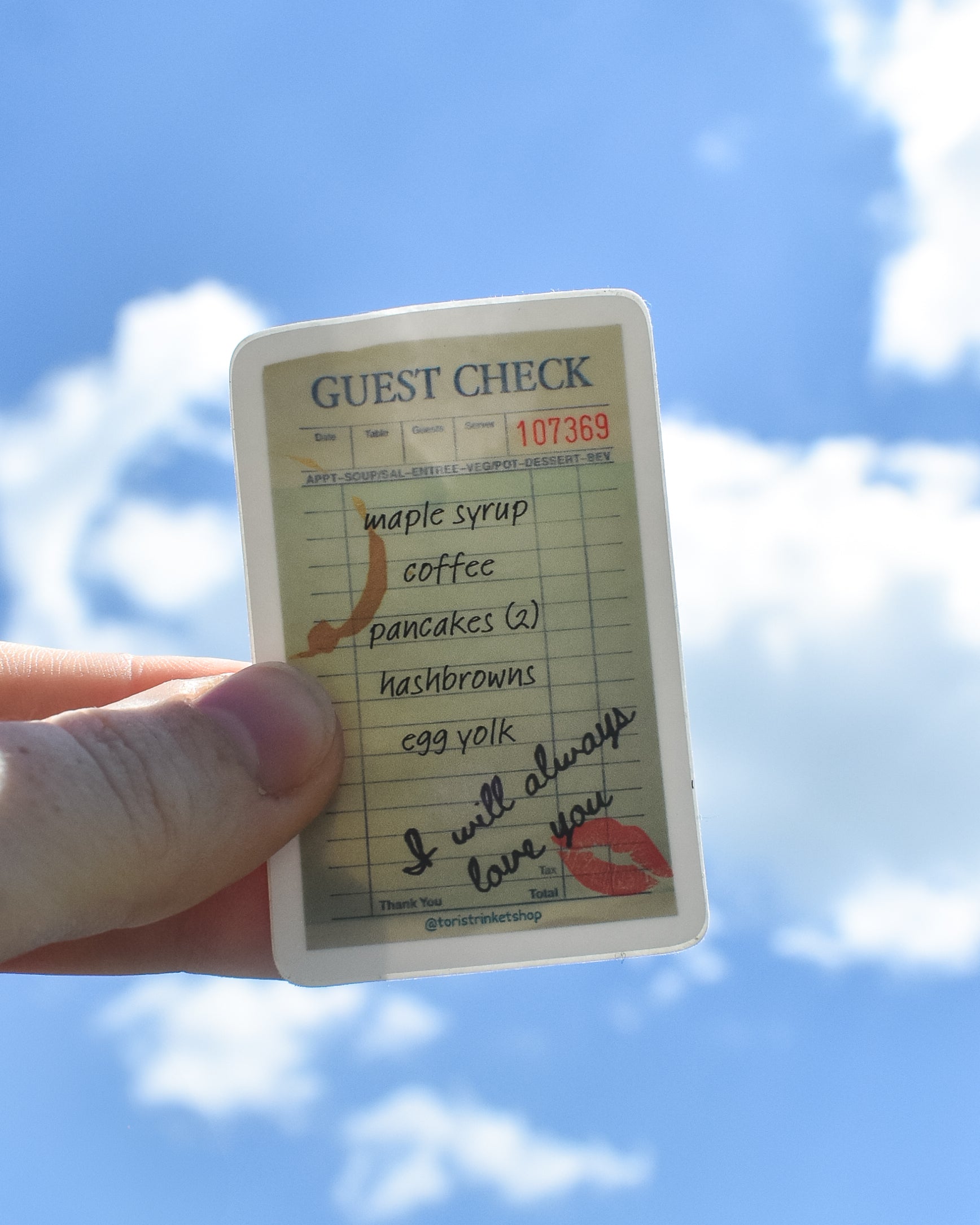 Guest Check Sticker – Tori's Trinkets