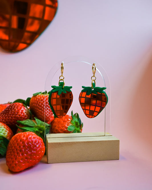 Disco Strawberry Earrings