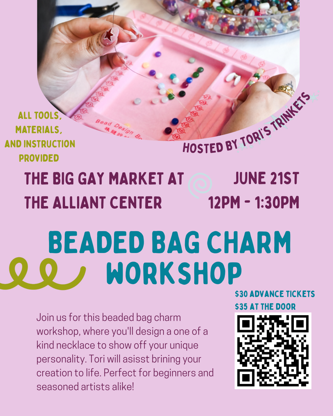 Beaded Bag Charm Workshop @ The Big Gay Market
