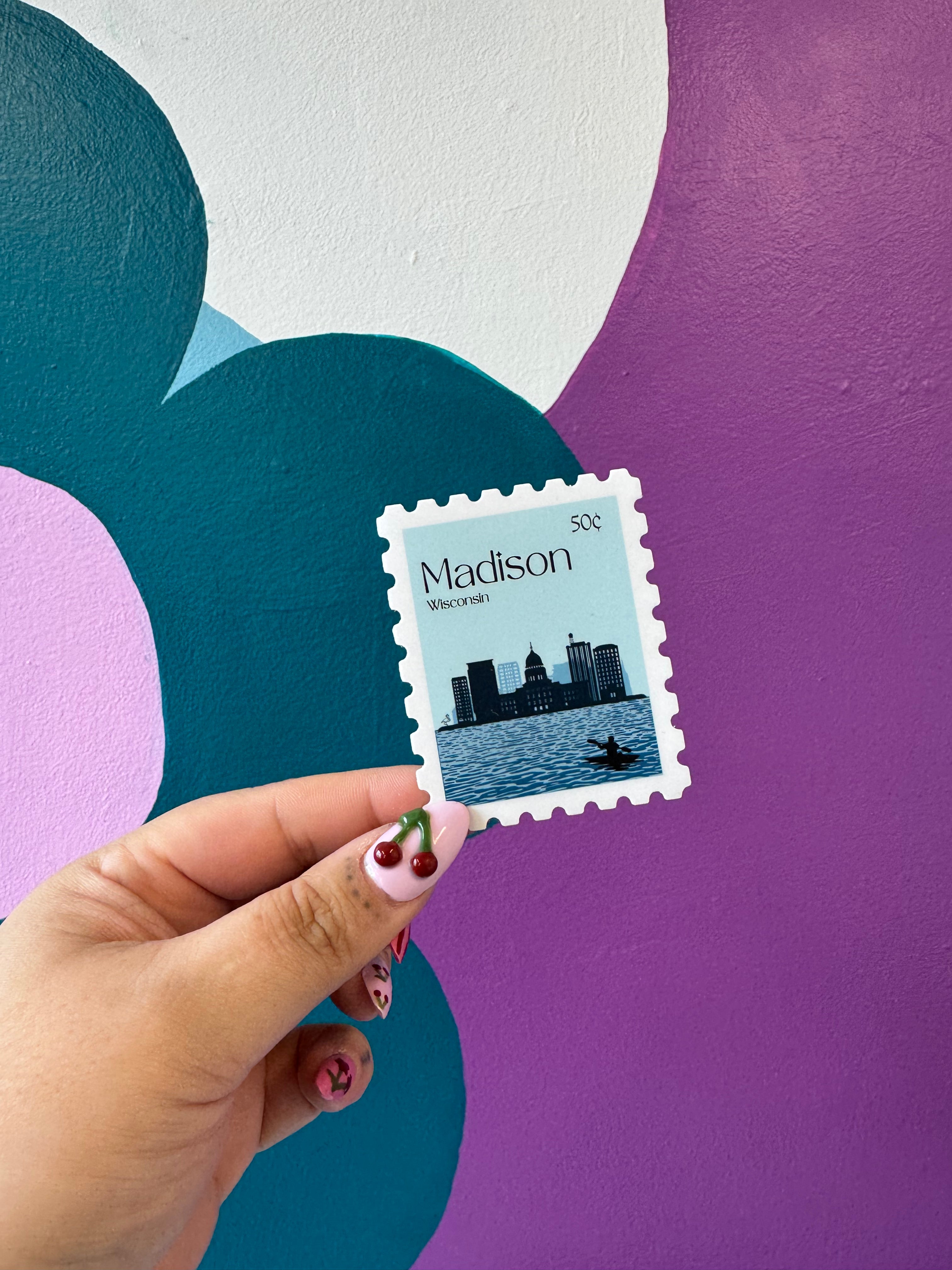 Madison, WI Stamp Sticker