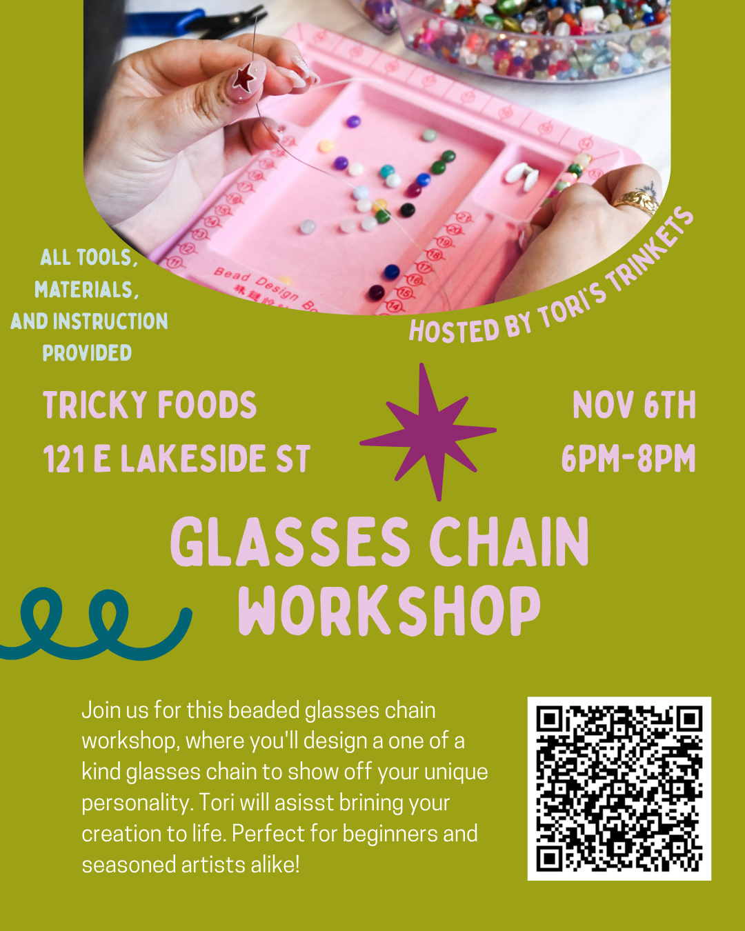 Glasses Chain Workshop @ Tricky Foods 11/6/26
